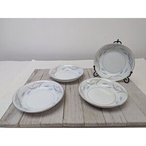 Vintage Valmont Royal Wheat Platinum Trim Set of 4 Dessert Bowls 5 1/2"